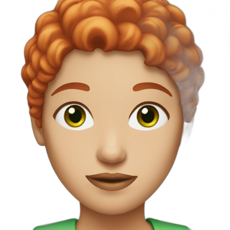 Red hair woman with green eyes emoji