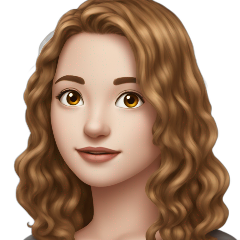 friendly brown-haired girl smiling emoji