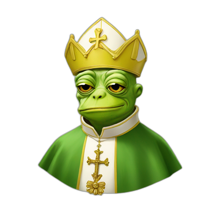 pope Pepe frog yellow emoji