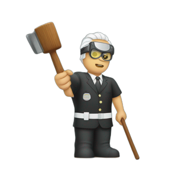 Snorkelling judge holding hammer emoji