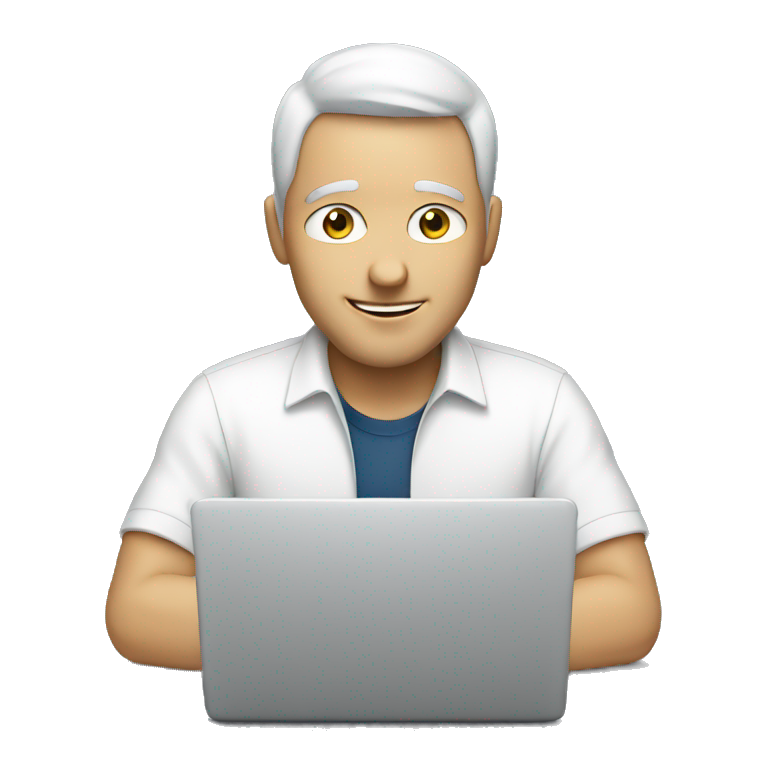 white man working on laptop emoji