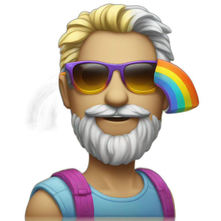 cool rainbow poop with sunglasses emoji