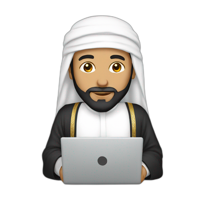sheikh with laptop emoji
