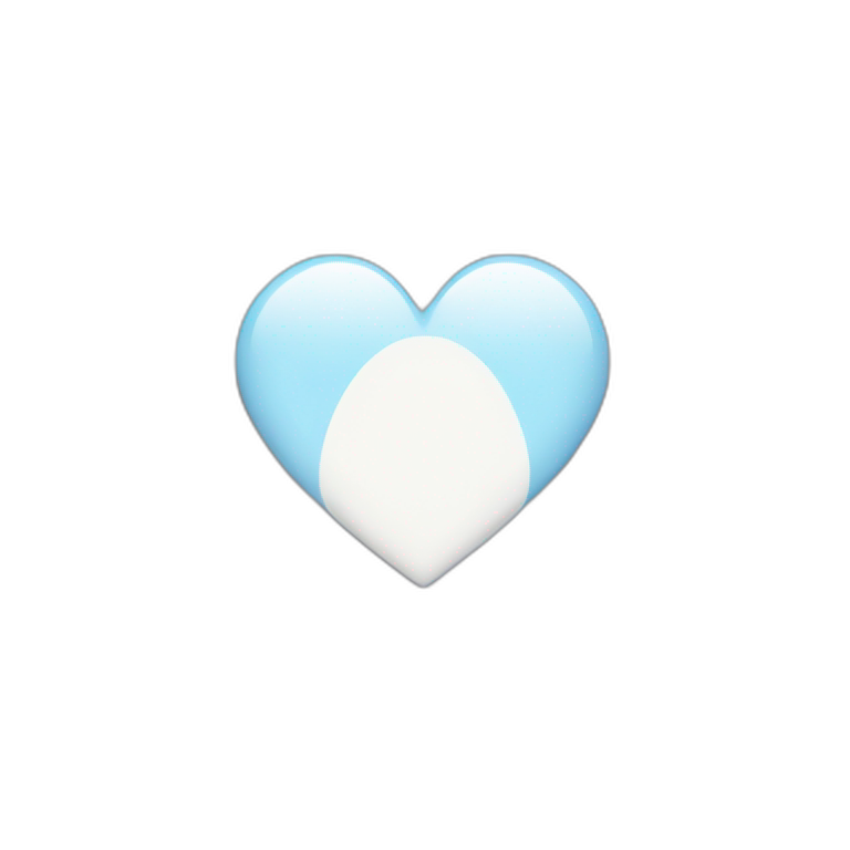 Half blue heart half white heart emoji