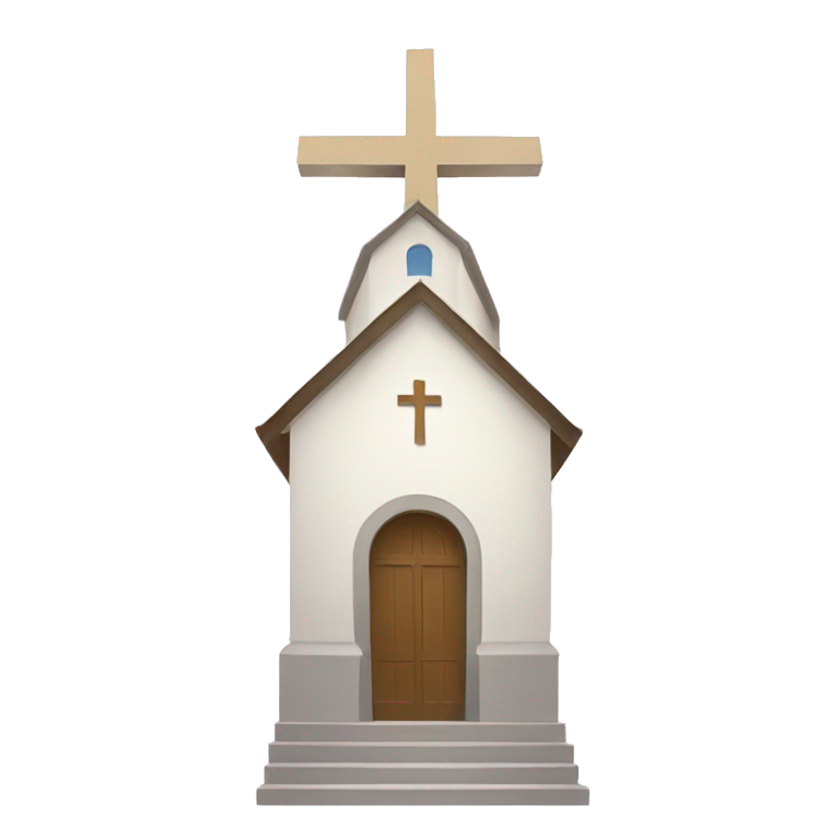 cross at church stairs emoji