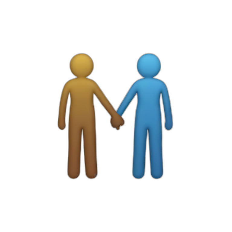 two people interlocking, holding hands emoji