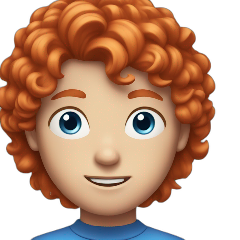 red hair boy with blue eyes and freckles emoji