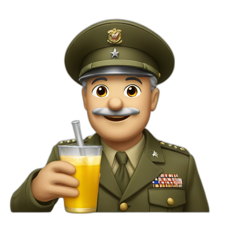 Ww2 general drinking apple juice emoji