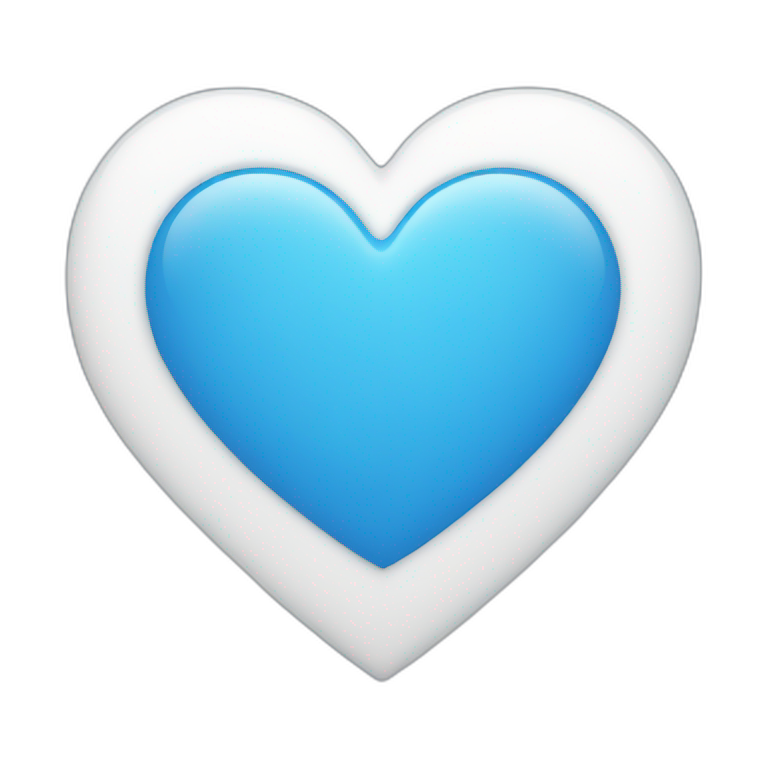 white heart in blue heart emoji