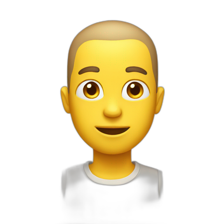 A Yellow emoji with a buzz cut emoji
