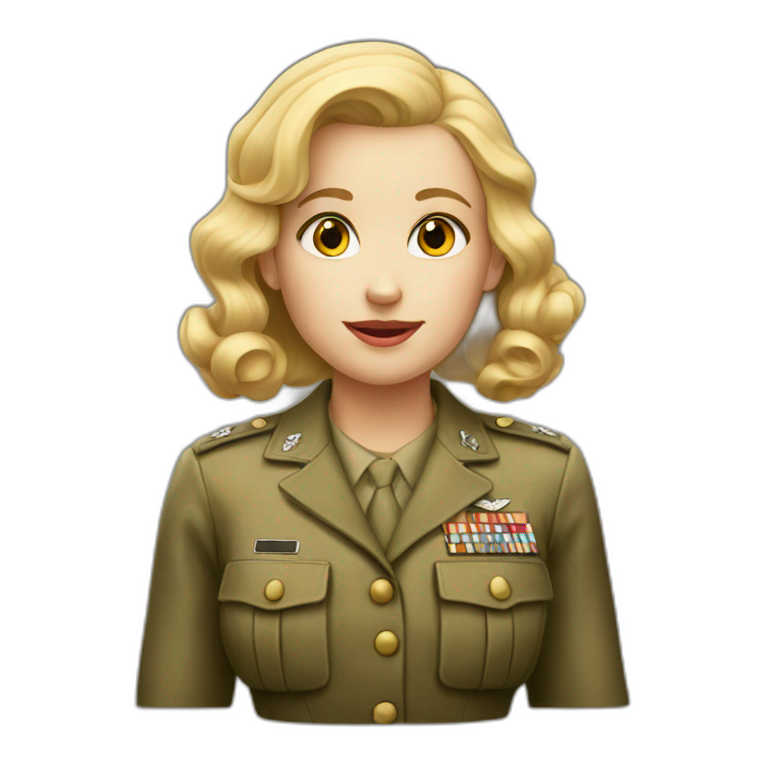 blonde hair girl WWII emoji