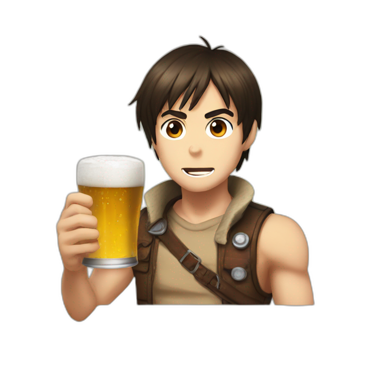 Eren drink a beer emoji