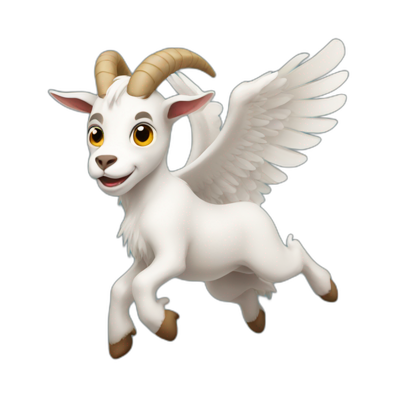 Flying goat emoji