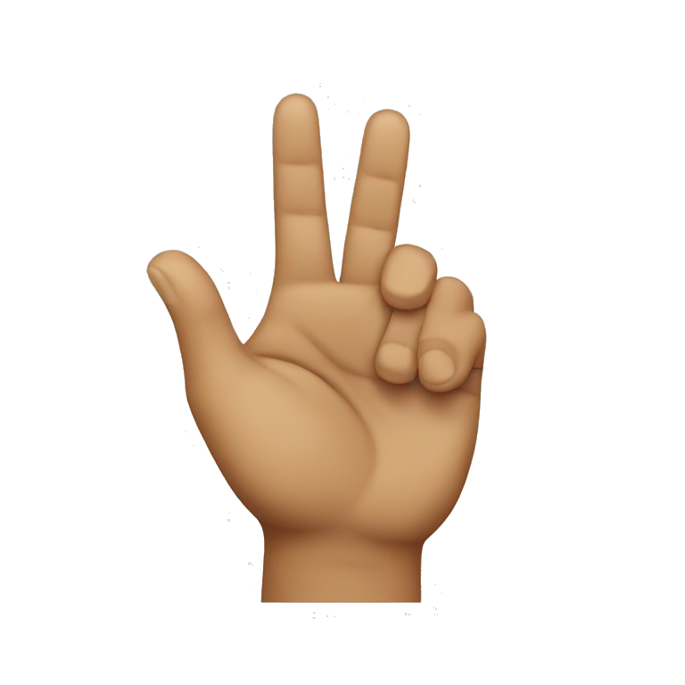 Peace with three hands emoji