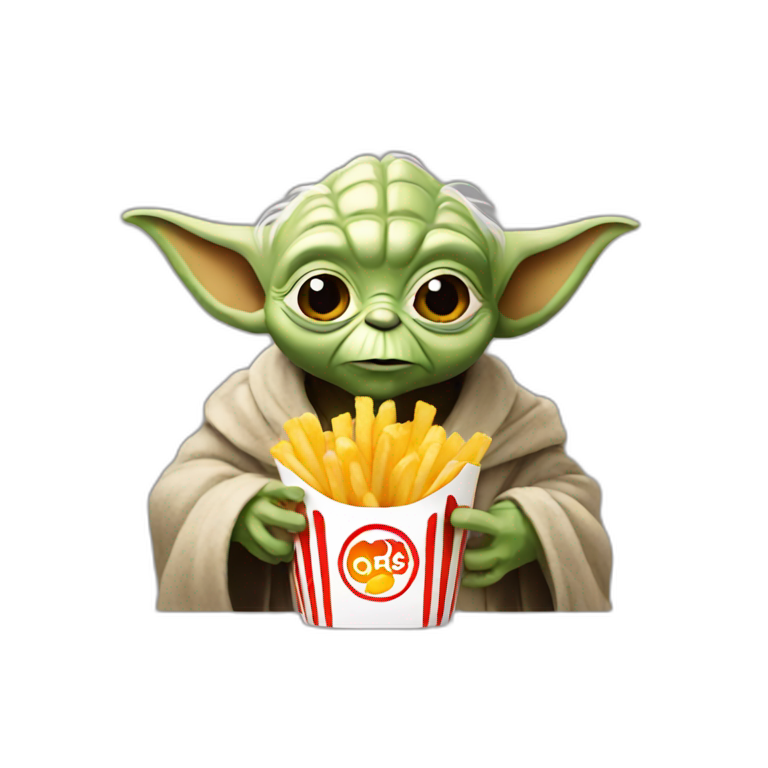Yoda eating french fries emoji