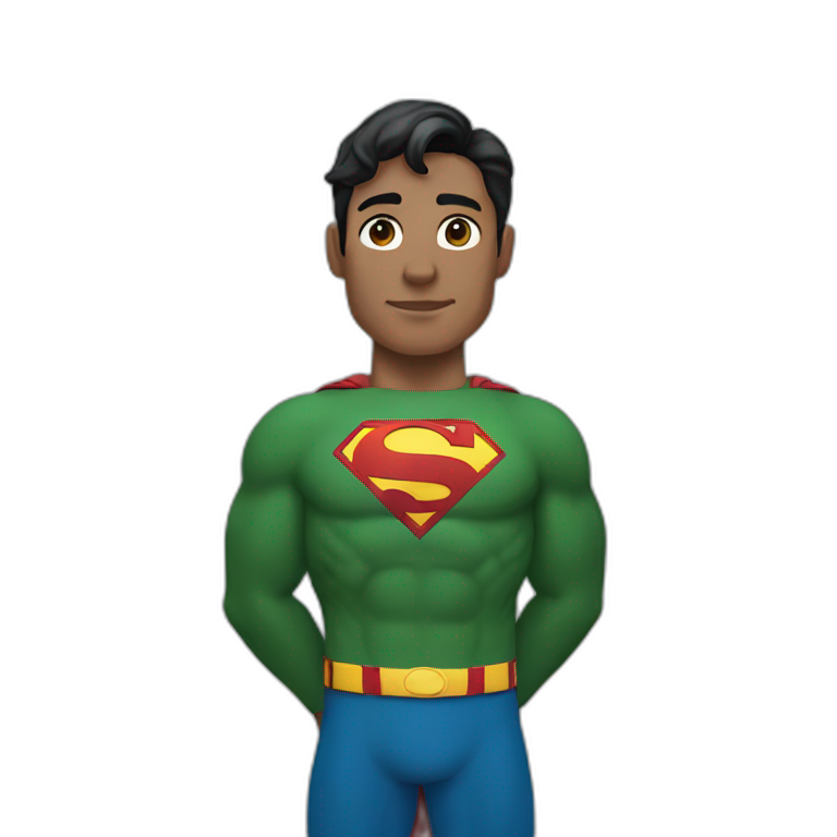 Avatar of Superman wears forest green clothes emoji