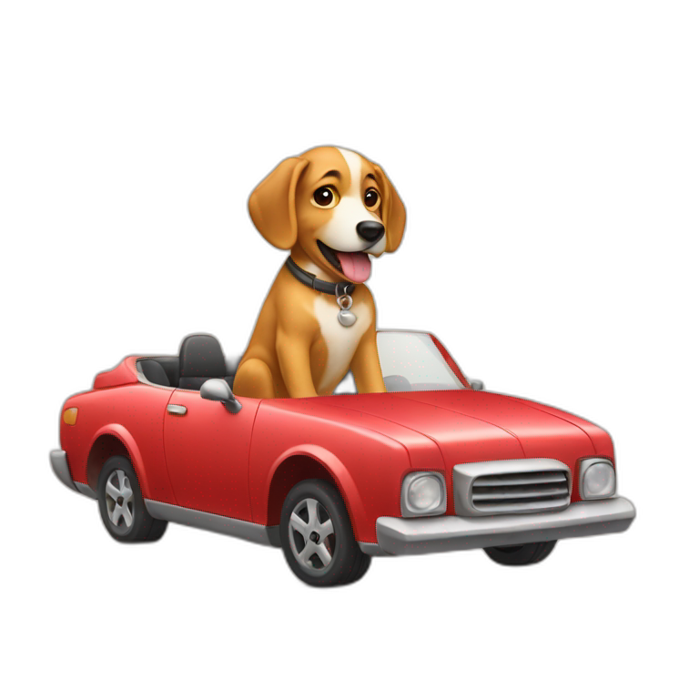 Dog-drive-car emoji