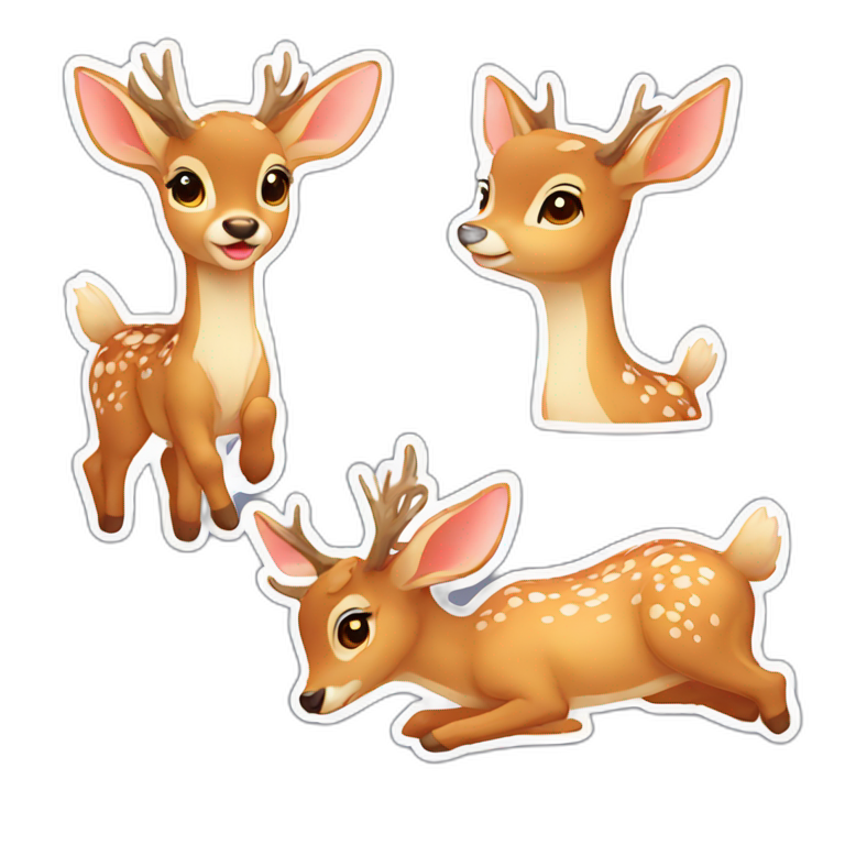 cute deer sticker pack emoji