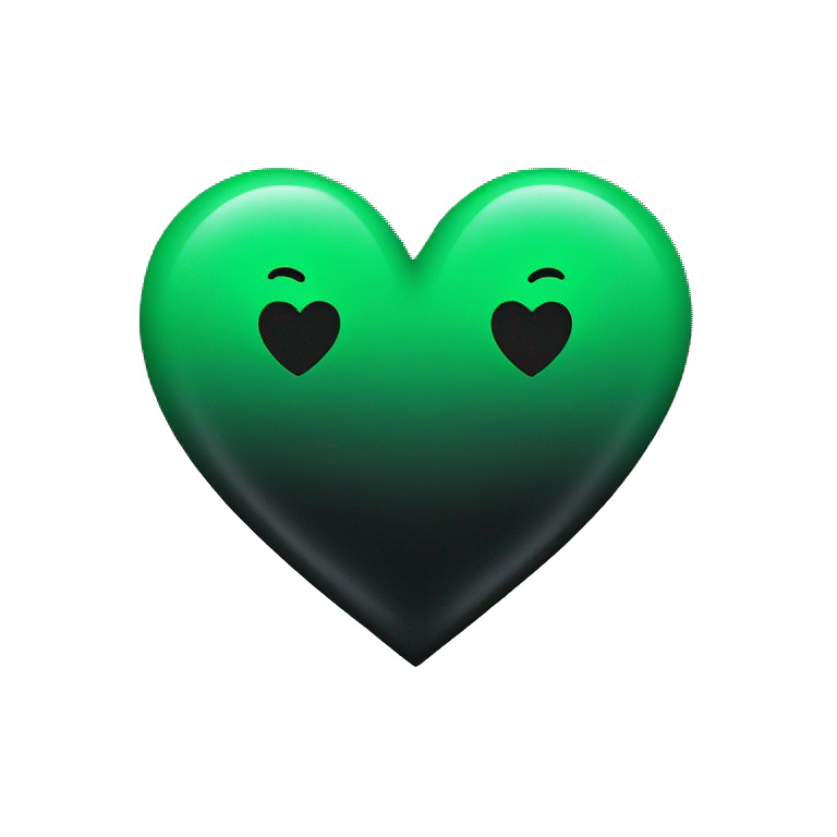 Half black and half Green heart emoji