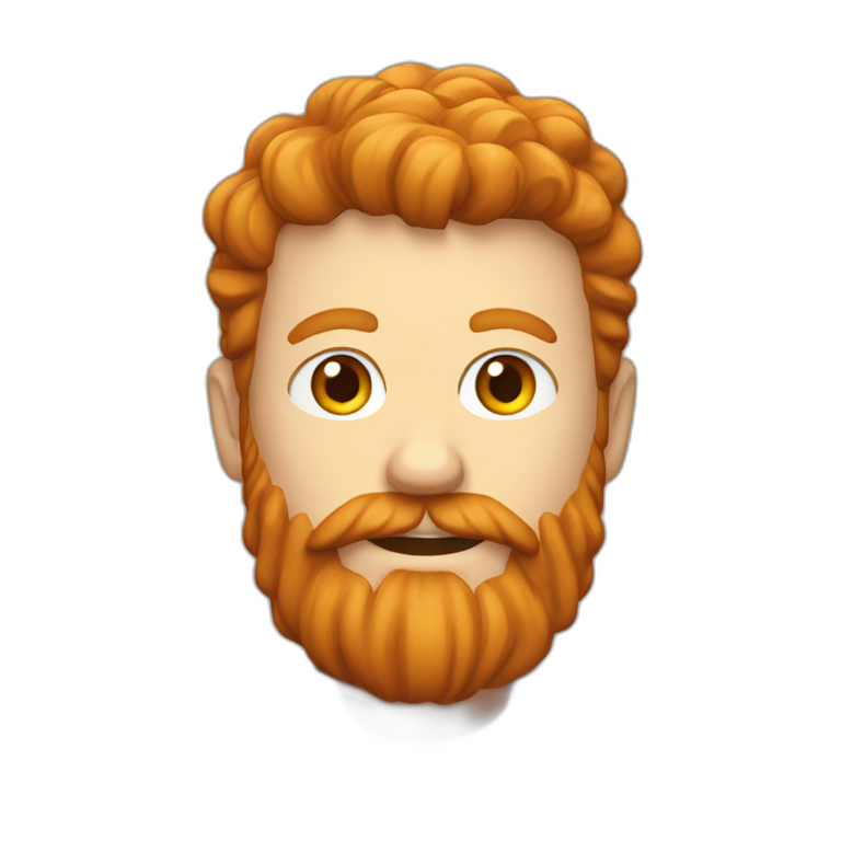 a ginger man with beard playing video games emoji