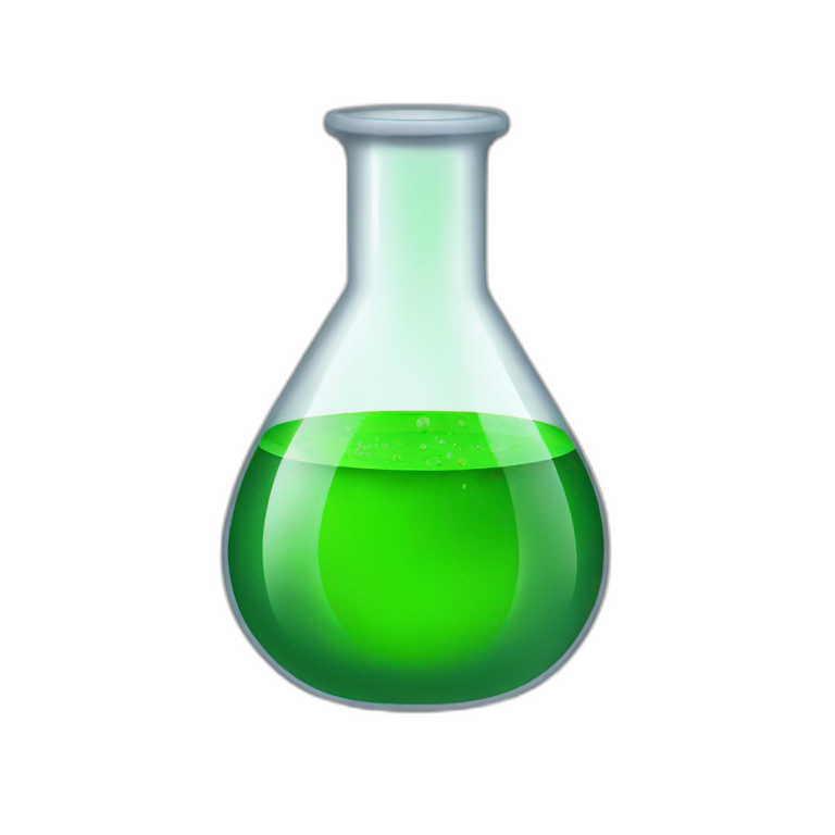 scientific flask with green liquid emoji