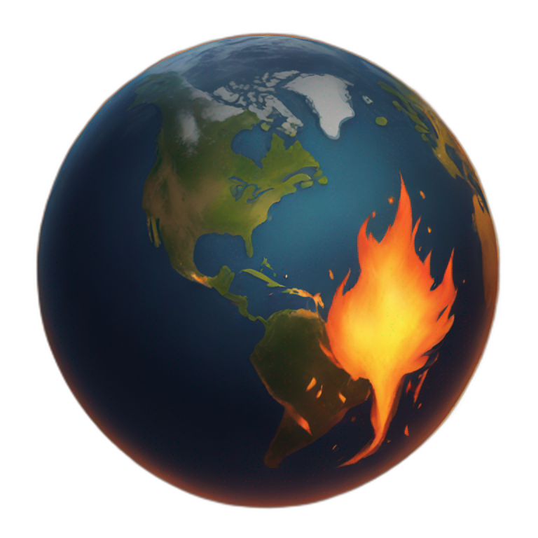 the earth in fire emoji