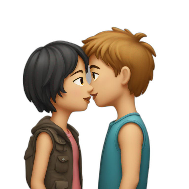 Boy kissing a girl emoji