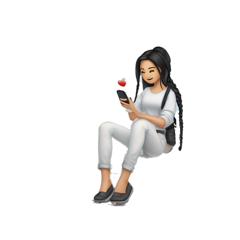 girl holding phone by window emoji