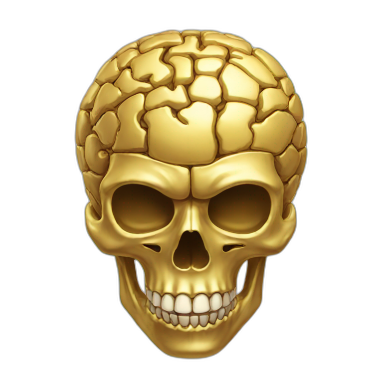 golden brain skull emoji