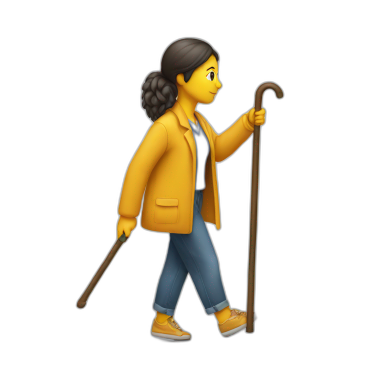 Woman-walking-with-a-cane emoji