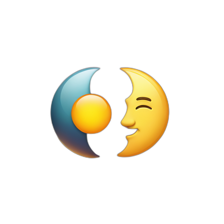 Half sun and half moon emoji emoji
