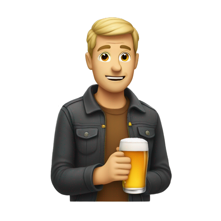 Drinking a beer emoji