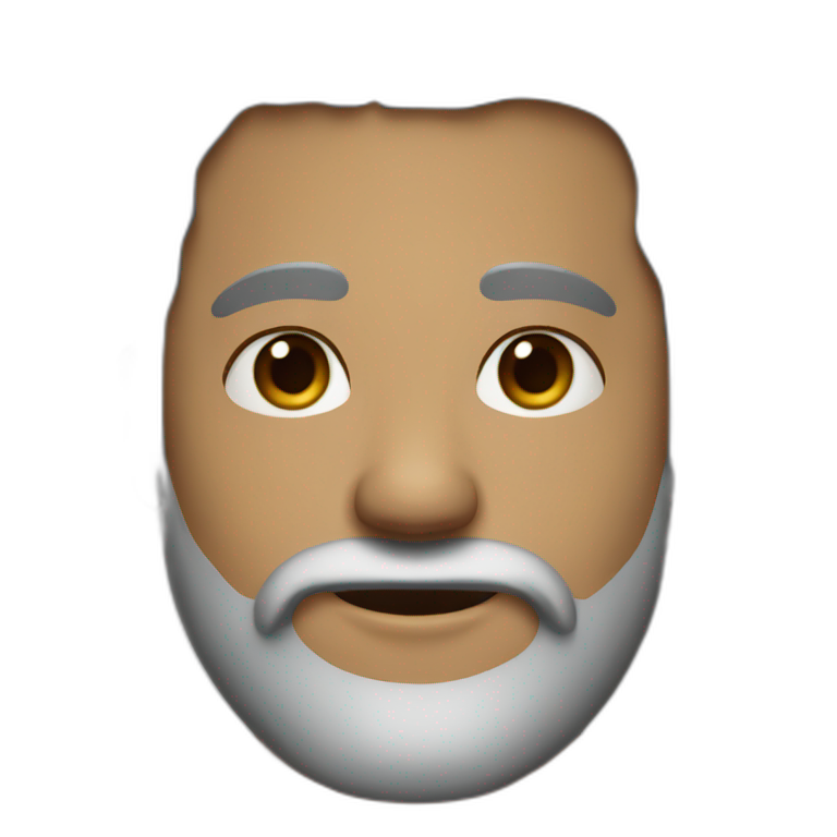 man with beard with grey streaks emoji