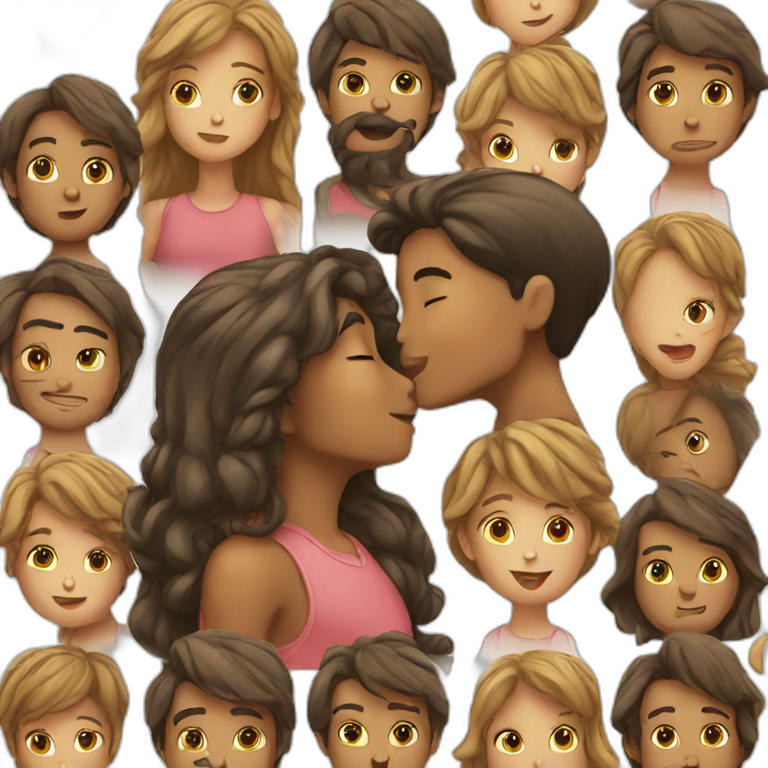 girl boy kissing emoji