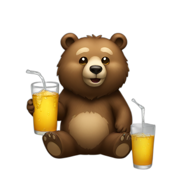 bear drinking emoji