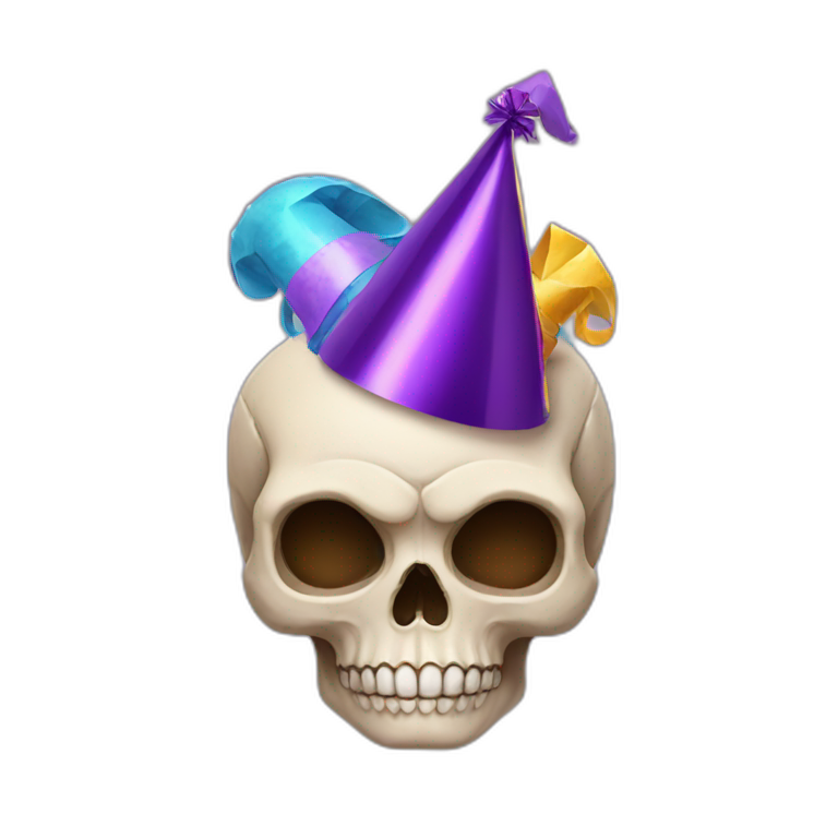 skull with party hat emoji