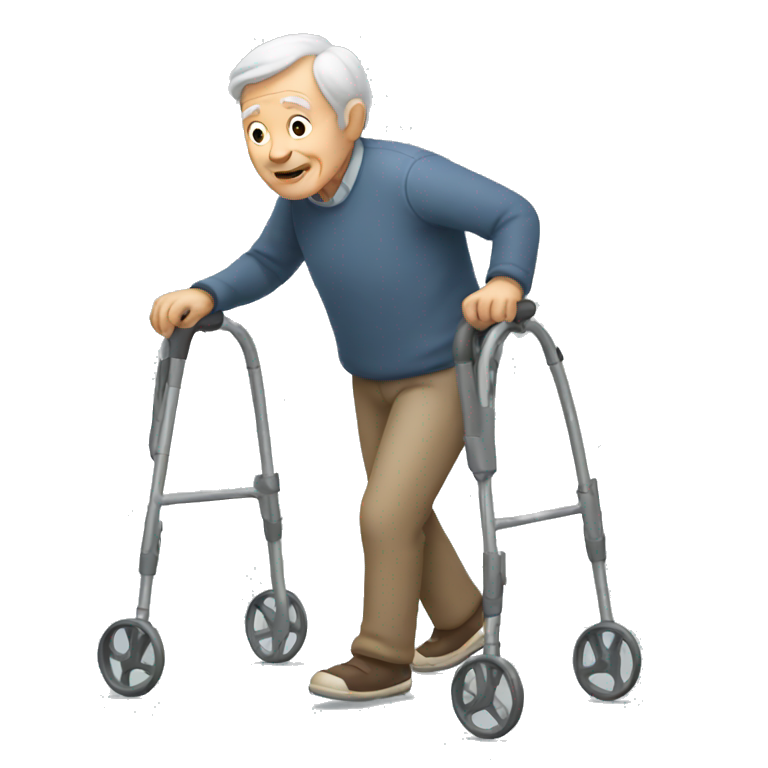 old man with walking frame emoji