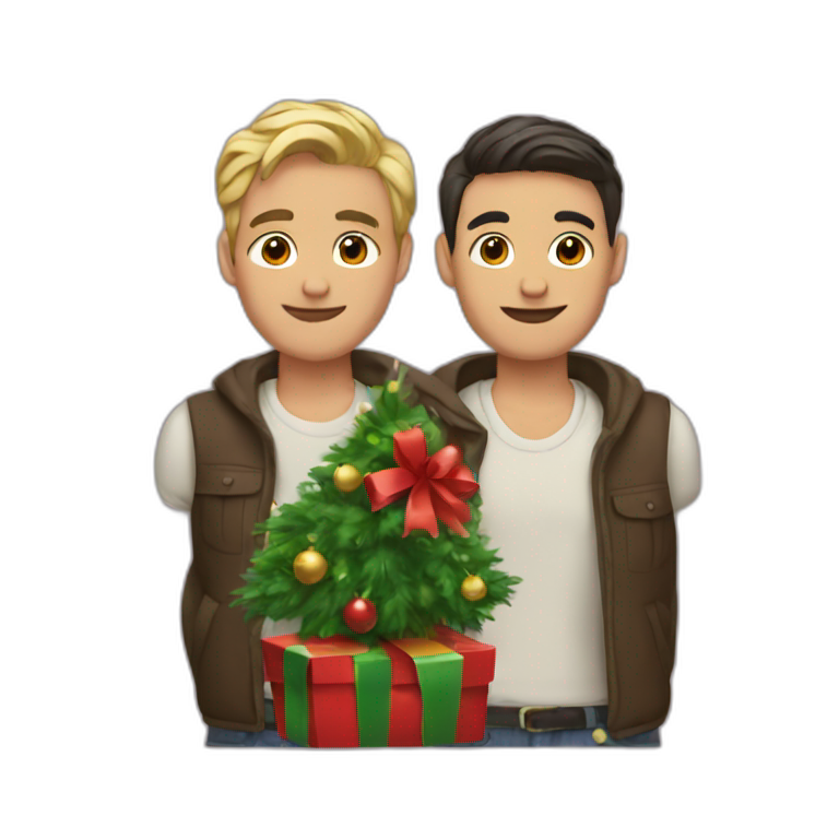 gay couple christmas emoji