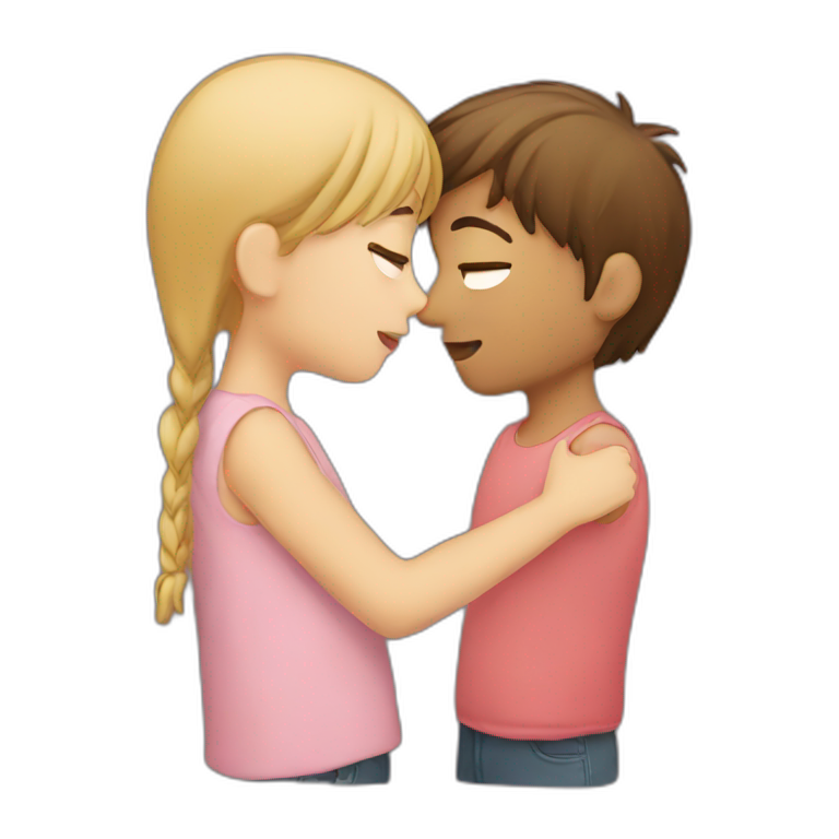 Boy girl kissing emoji