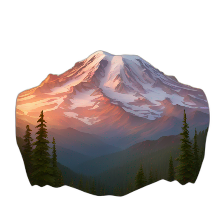 Mount rainier at sunset emoji
