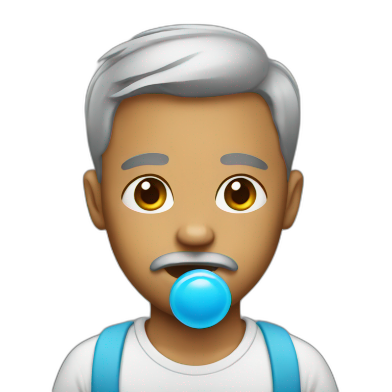 Men with a pacifier emoji