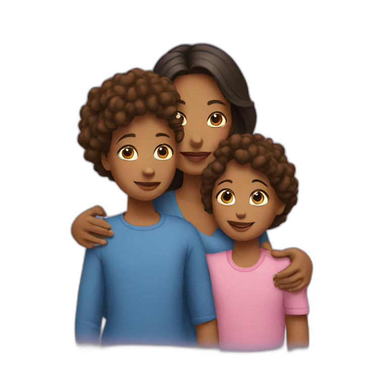 a  mother with her 2 children emoji