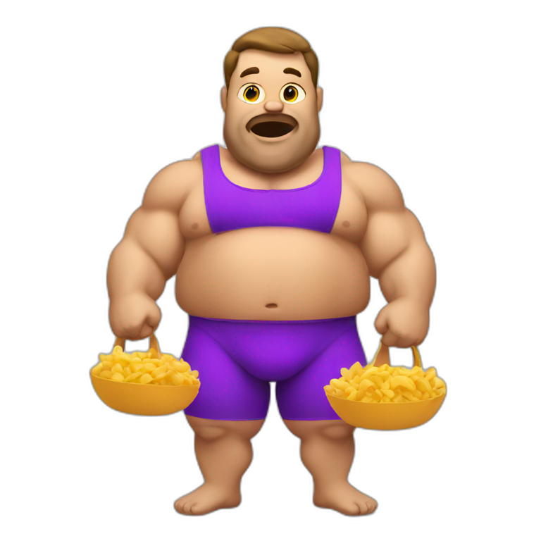 fat Bodybuilder eating emoji