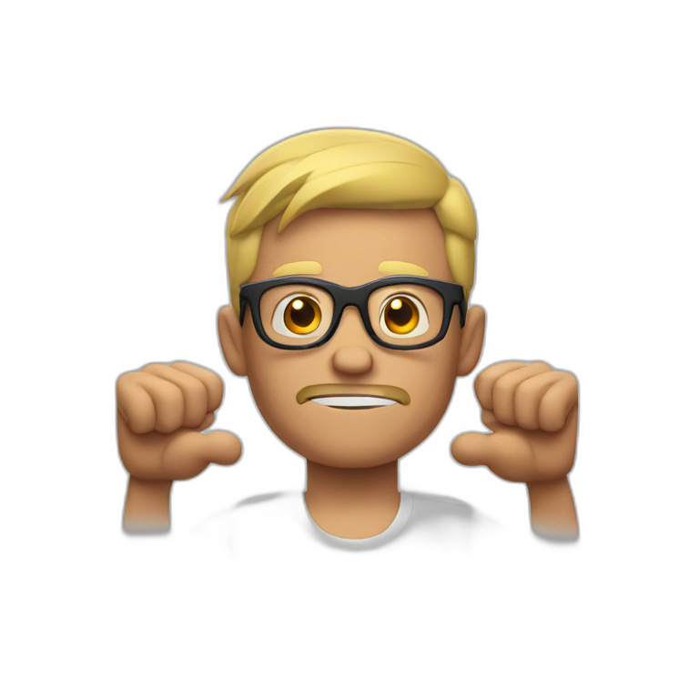 muscle man glasses gesture emoji