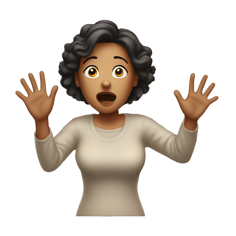 shocked woman hands up emoji