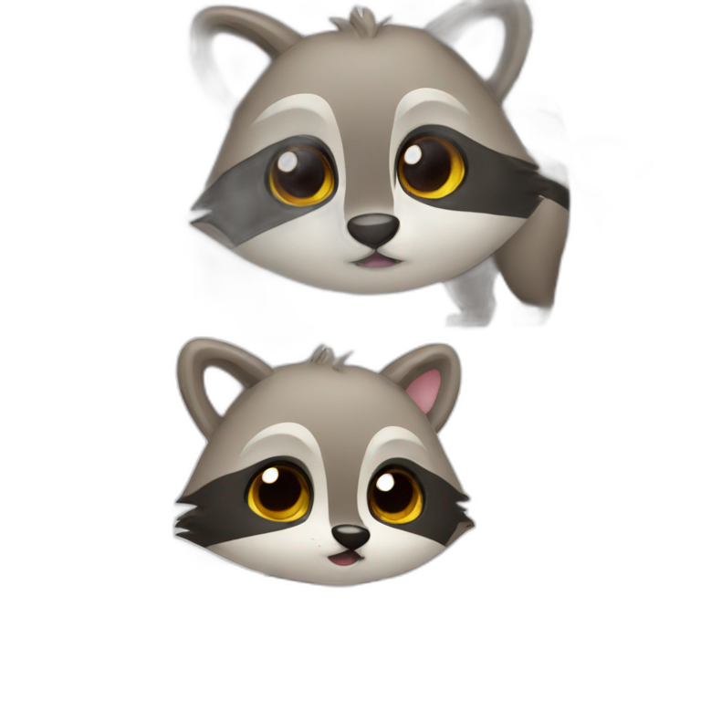 cute raccoon with body  emoji