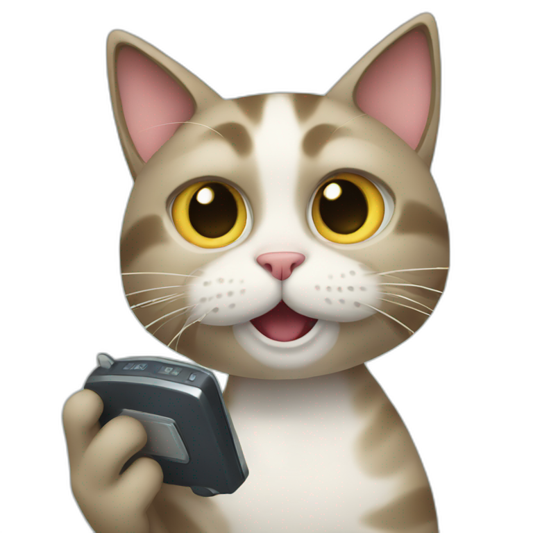 cat playing phone emoji