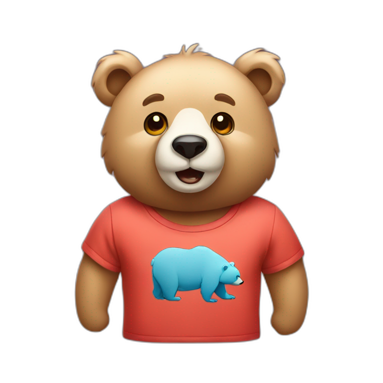 bear wearing tshirt emoji