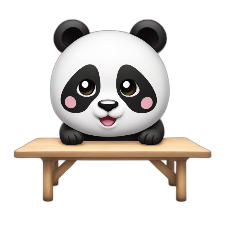 kawaii panda table flip emoji
