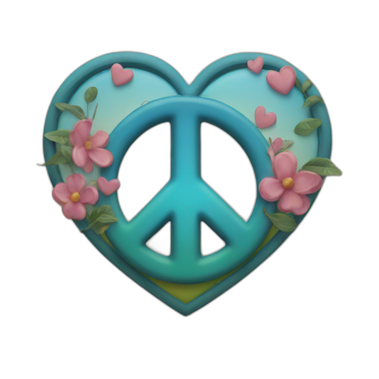 Heart and peace emoji